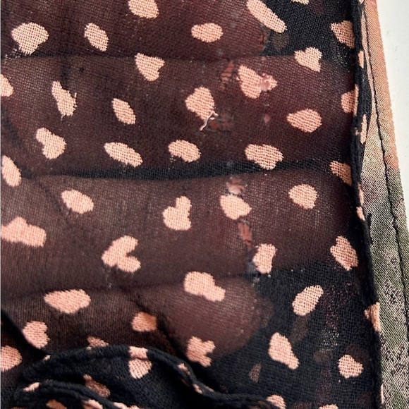 Vintage 80s Boho Floral Chiffon Wide Leg Jumpsuit Sleeveless Deep V Front Size S - Picture 11 of 11